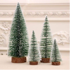 Mini Christmas Tree 8 Pack Sisal Trees Desk Mini Pine Tree Bottle Brush Trees for Christmas Party Home Decoration (2 Size:10/15cm Height)