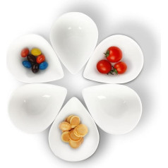 Keponbee Dip Bowls White Ceramic Dessert Bowls Serving Bowls Set of 6 Good for Snacks, Dessert, Dips and Sauces, Cereals, Ketchup (150 ml/piece)