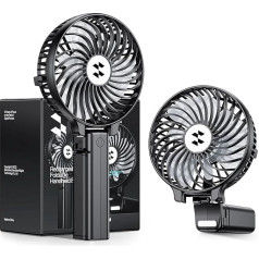 SMARTDEVIL Handheld Fan, Portable Handheld Fan USB Powered with Battery and Electric Mini Fan with 3 Speeds, Foldable Table Fans for Home, Office, Ceiling and Travel