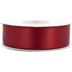 Double-Sided Satin Ribbon 25 mm x 20 m Roll - Choice of Colours in 6/10/25/38 mm - Colourfast & Washable - Ribbon for Wedding - Gift Ribbon for Packaging Decorating Crafts - Bordeaux 270