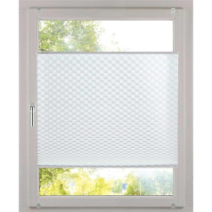 K-Home® Klemmfix Pleated Blind 3D Effect White W 75 x H 210 cm