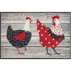 wash+dry Chicken Farm Door Mat, 40 x 60 cm, Washable for Indoor and Outdoor Use
