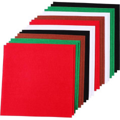 KONTONTY 20pcs Sheets Christmas Nonwoven Crafts Sheets DIY Crafts Felt Sheets Assorted Colours Craft Felt Squares Christmas Bundles Square DIY Xmas Felt Sheets Non Woven Fabric