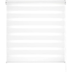 Estoralis Night and Day Roller Blind Modern Design Double Weave White 125 x 180 cm (Width/Height) Fabric Size 122 x 175 cm Window Door