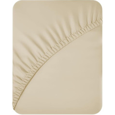 ACRALI HOME Spannbettlaken für Doppelbett – cremefarbenes Bettlaken für Doppelbett mit 40 cm extra tiefer Passform, weiche 1800-Mikrofaser-Bettlaken in Hotelqualität, atmungsaktiv, schrumpft und
