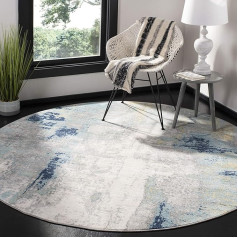 SAFAVIEH Abstract Rug for Living Room, Dining Room, Bedroom - Jasper Collection, Short Pile, Grey and Gold, 201 x 201 cm