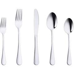 YOFASEN 5 Piece Cutlery Set Stainless Steel Cutlery Set Including Knife/Spoon / Fork Suitable for Kitchen Camping, Mirror-Polished