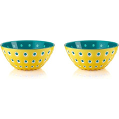 Guzzini - Le Murrine, Set of 2 Bowls - Light Yellow/White/Aquamarine, Diameter 12.5 x Height 5.6 cm | 300 cc - 279412225