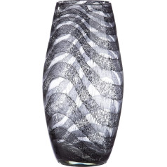Casablanca Vase Flower Vase Grey Black Glass - Decorative Living Room Gift for Women Birthday Mother's Day Height 30 cm