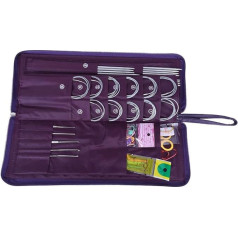 Circular Knitting Needles Set, Stainless Steel Knitting Needles, Long and Short Crochet Hook Set with Knitting Accessories, Interchangeable Circular Knitting Needle, for Beginners and Professionals,