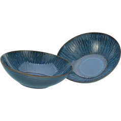 CreaTable, Sea Breeze Series 33084, Blue, 2-Piece Tableware Set, Stoneware Bowl Set