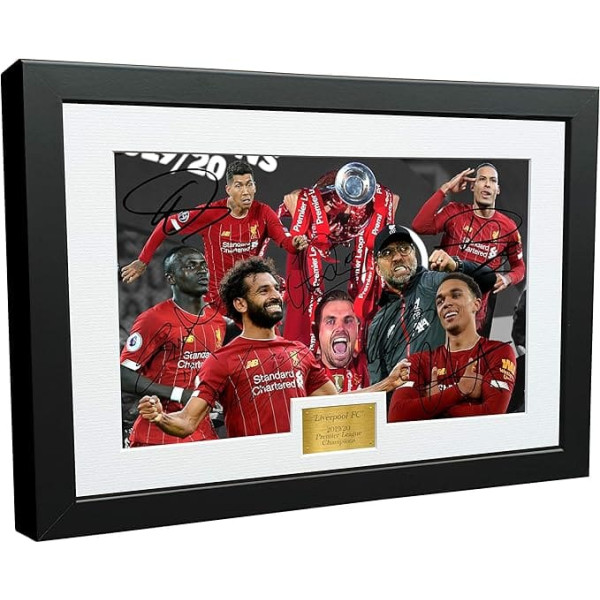 2019 2020 Liverpool Premier League Champions 12x8 A4 Signed Henderson Klopp Salah Mane Firmino Van Dijk Arnold Autographed Photo Frame Football Gift