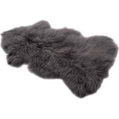 Naturasan Tibetan Sheepskin Sheepskin Curly Top Quality Silky Soft Tibetan Lamb Decorative Fur Rug Rug (Grey)