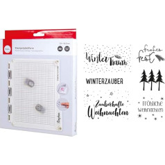 Rayher 29210000 Stamp Platform A5, White & Clear Stamps Christmas Greetings, 6 Designs, Clear, Transparent Stamp, Transparent, Silicone Stamp, 50221000, White, Sheet 102.5 x 97 mm