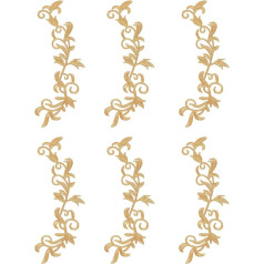NICENEEDED 6 Stück Stickerei Applikation Mit Goldenen Blumen. Blätter Stickerei Applikationen Zum Aufbügeln Für Kleidung Applikationen Verzierung