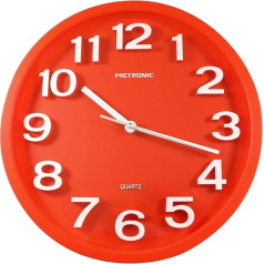 METRONIC 477324 Quartz Wall Clock Pops Red