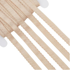 GORGECRAFT Elastische Spitzenborte, 10 mm breit, Weizen-Stretch-Rand, Dessous-Einfassung, Gurtband, gehäkeltes Spitzenband für Heimwerker, Nähen, Handwerk, Kleidung, Verzierungen,