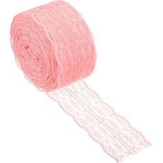 PATIKIL 1.8 Inch Width 25 Yards Lace Ribbon Sewing Lace Roll Gift Package Pattern Packaging for Party Home Decoration Dress Craft Peach Beige