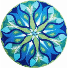 Grund bath mat, Mandala rug, ultra soft, non-slip, 5 years warranty, washable rug, 100% Polyacryl, ÖKO-TEX certified, SILENT GLOW, round mat 80 cm, brown