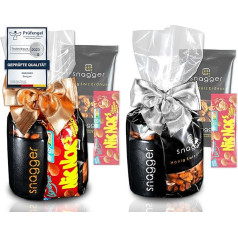 snagger (Gift Set) - The Snack Dispenser / Clean Hands When Snacking/Suitable for Peanuts, NicNacs, UVM/Gamer Gift, Gifts for Men Women / Includes Snaggz+ and NicNacs