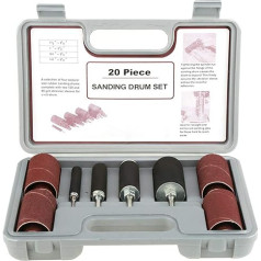 Drum Grinding Set, 20-Piece Spindle Sander Tool Set with Strong Storage Case for Drill, Drum Grinder Set