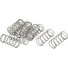 sourcingmap 1mmx16mmx35mm 304 Stainless Steel Compression Springs Silver Tone 10pcs