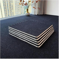 Foam Floor Mat, Pack of 12 Puzzle Foam Floor Mat for Bedroom, Interlocking Carpet Squares, Thin and Thick Foam Tiles, Connecting Floor Mats (Black, 0.39 Inches)