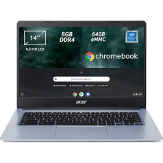 Acer Chromebook 314 CB314-1H-P6K9 Notebook, PC Portatile with Processore Intel Pentium Silver N5030, RAM 8 GB DDR4, eMMC 64 GB, Display 14 Inch Full HD LED LCD, Scheda Grafica Intel UHD, Chrome OS,