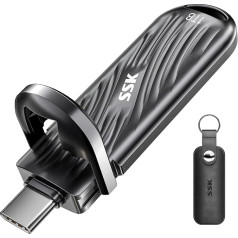 SSK USB 1TB External SSD with up to 2000MB/s, Type-C External Hard Drive Solid State Drives USB 3.2 Gen 2X2 Memory Stick for iPhone15/16 Pro ProRes Mac/WTG/Android, Zinc Alloy