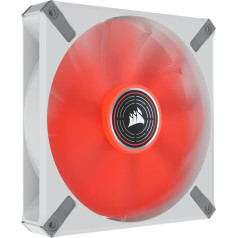 Corsair ML140 LED Elite 140 mm PWM Fan with White Frame (CORSAIR AirGuide Technology, Magnetic Levitation Bearing, Up to 1,600 rpm, Eight Bright LEDs, Low Noise, High Airflow) Single Pack - Red