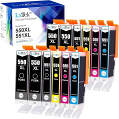 LxTek 550 551 XL Multipack Cartridges Compatible with Canon PGI-550 XL CLI-551 XL for Canon Pixma IP7250 MX925 MX920 MX725 MG5650 MG5550 MG6450 MG7550 MG6650 MG5400 MG5400 MG54400 MG544 550 IP75200