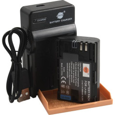 DSTE Li-ion Battery and Micro USB Charger Suitable for Canon LP-E6N, LP-E6NH, EOS 5C, EOS R, EOS R5, EOS R6, XC10, XC15 Cameras as LP-E6