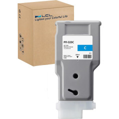 LCL PFI-320 PFI-320C Cyan High Capacity 300 ml (2891C001AA) Ink Cartridge Compatible with Canon PFI-320C Compatible with Canon ImagePROGRAF TM-200 TM-205 TM-300 TM-305 Printer (1-Pack)