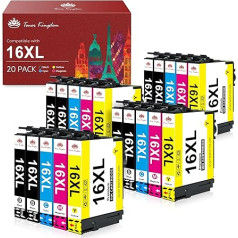 Toner Kingdom 16XL Printer Cartridges Compatible with Epson 16XL for Epson Workforce WF-2510 WF-2760 WF-2630 WF-2540 WF-2660 WF-2530 WF-2520 WF-2750 WF-2650 WF-2010 (8 Black, 4 Cyan, 4 Magenta, 4