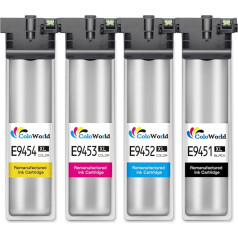 ColoWorld T9451-T9454 Cartridges for Epson T9451 T9452 T9453 T9454, Compatible with Epson Workforce Pro WF-C5210 WF-C5290 WF-C5710 WF-C5790 WF-C5210DWF WF-C5290DWF WF-C57790 10DWF WF-C5790DWF (4-Pack)