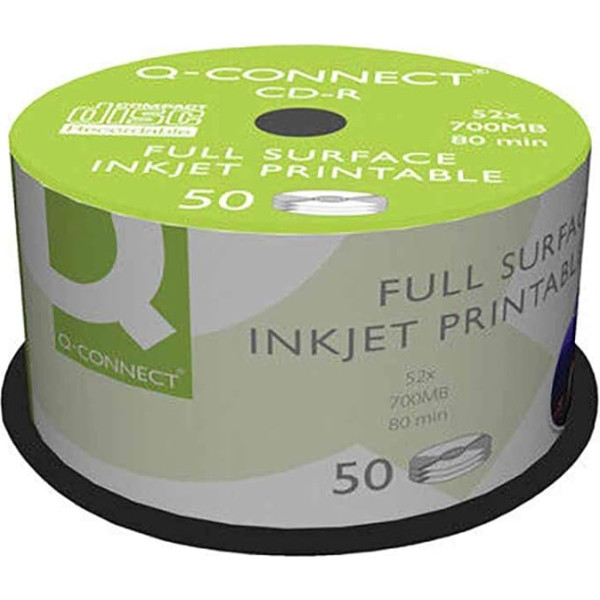 KF18020 Q-Connect Inkjet Printable CDR Spindle Pk50