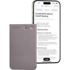 PLAUD Note AI Digital Voice Recorder with Case - 64GB Recording Device with AI Technology for Transcribing and Summarizing, One Touch Recording, Noise Reduction, Supports 112 Languages