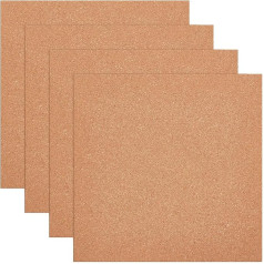 BENECREAT Pack of 4 Cork Boards, 30 x 30 cm Square, Non-Adhesive Cork Bulletin Board for Notes, Pictures, Photo, Room Decoration, 11.8 mm Thick
