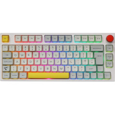 EPOMAKER TH80 PRO ISO(UK) Hot Swap RGB 2.4Ghz/Bluetooth Mechanical Keyboard with PBT Keycaps, Button Control for PC/Mac/PS4/PS5/Xbox (Theory, EPOMAKER Flamingo Linear)