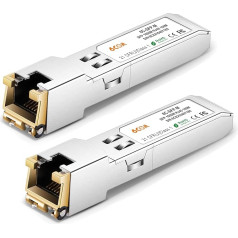 6COMGIGA 2 Pack Gigabit SFP Transceiver, 1000Base-T RJ45 Copper Module for Cisco GLC-T, Ubiquiti, Netgear, D-Link, Supermicro, TP-Link, up to 100 m
