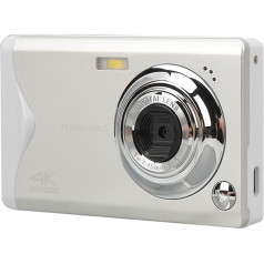 Digital Camera, 16x Zoom, 48MP, 4K Video Camera with 3 Inch LCD Screen, Anti-Shake Compact Camera with Fill Light and Long Battery Life, for Beginners, Professionals, Children (White)