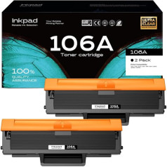 iNKPAD W1106A 106A Toner Compatible with HP W1106A 106A Black for Laser MFP 135wg 107w 107a 107r MFP 137fwg 137fnw 135w 135a 135r Printer Cartridge (Black, Pack of 2)