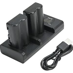 DSTE NP-FM500H Replacement Battery + Dual USB Charger with LCD Display Compatible with Sony a200,a300,a350,a700,Alpha a58,