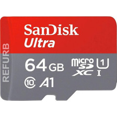 SanDisk Ultra 64GB Imaging microSDXC Memory Card + SD Adapter up to 100 MB/sec, Class 10, U1, A1 (Refurbished)