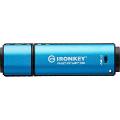Kingston IronKey Vault Privacy 50 FIPS 197 Type-C Certified and XTS-AES 256-Bit Encrypted USB Stick for More Data Protection - IKVP50C/64GB