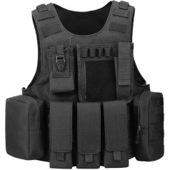 HUNTVP Airsoft Tactical Vest Military Vest Paintball Vest Adjustable for CS Games Military Fans Outdoor Hiking Mountaineering Trekking