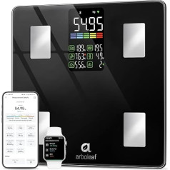 arboleaf Body Fat Scales with App Scales with Body Fat and Muscle Mass 226 kg/500 lb, Digital Personal Scales for Body Analysis, 14 Body Measurements, Accurate Scales with Large LED Display and 30 x