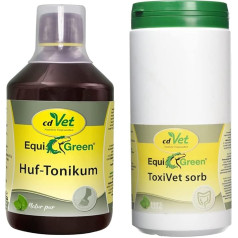 cdVet EquiGreen Hoof Tonic, 500 ml & EquiGreen ToxiVet Sorb, 900 g