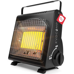 EVOCAMP Portable Gas Heater, Camping Heater 1.7 kW, Multifunctional Ceramic Heater, Perfect Gas Heater for Indoor and Outdoor Use with ODS (Oxygen Deficiency Protection), Heater, Tent Heater