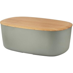 RIG-TIG Box-It Bread Bin - Storage Box for Bread, Rolls, Biscuits, Pastries, Chopping Board as Lid - Scandinavian Design, Kitchen Accessories - Warm Grey